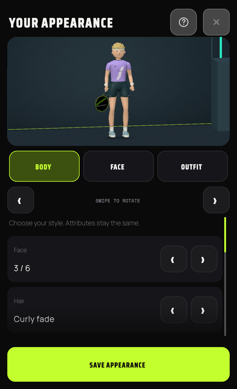 Personaliza tu deportista en 3D con peinados, colores y accesorios